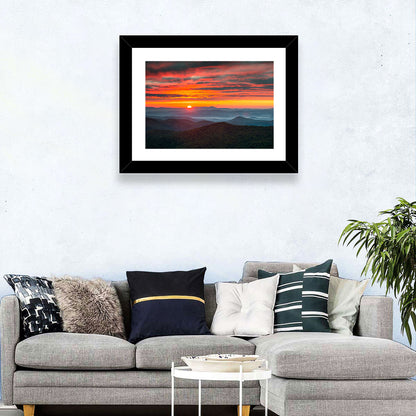 Blue Ridge Sunrise Over Misty Ridges Wall Art