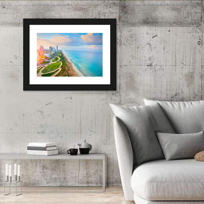 Netanya Coastline at Golden Hour Wall Art