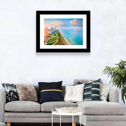 Netanya Coastline at Golden Hour Wall Art