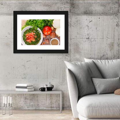 Top-down Tabbouleh Salad Wall Art