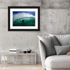 Surfer in Barrel Wave Wall Art