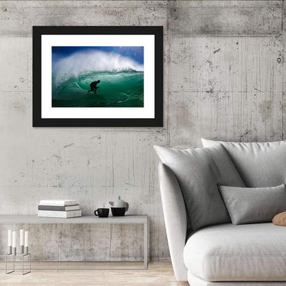 Surfer in Barrel Wave Wall Art