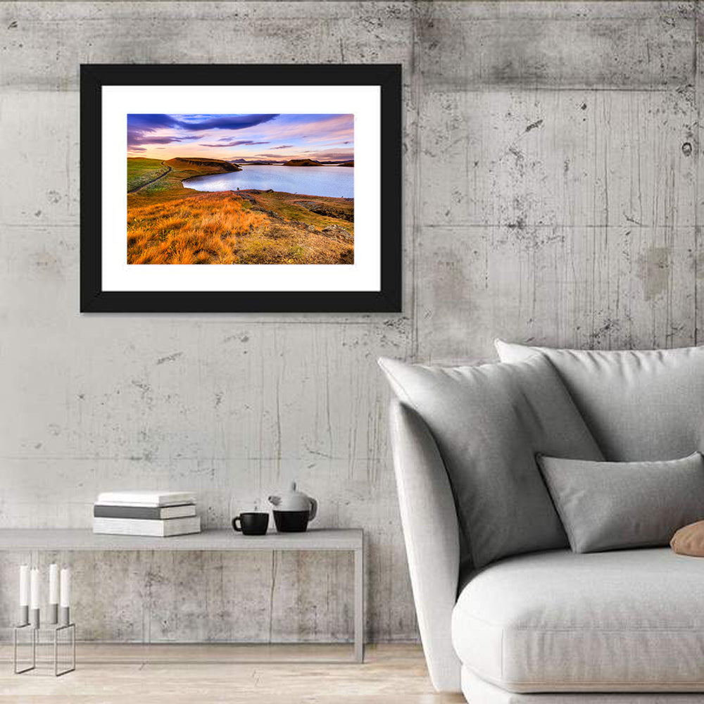 Sunset Over Lake Myvatn Wall Art
