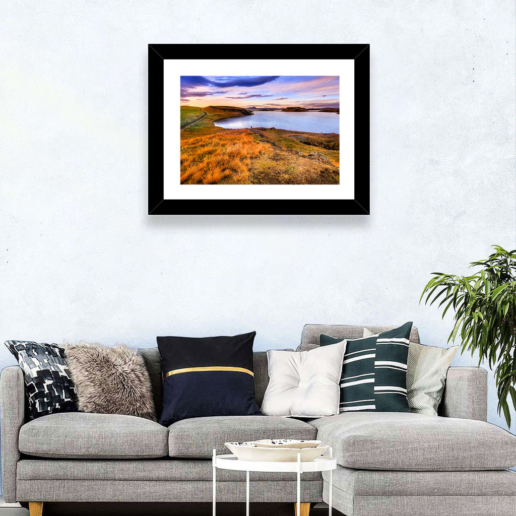 Sunset Over Lake Myvatn Wall Art