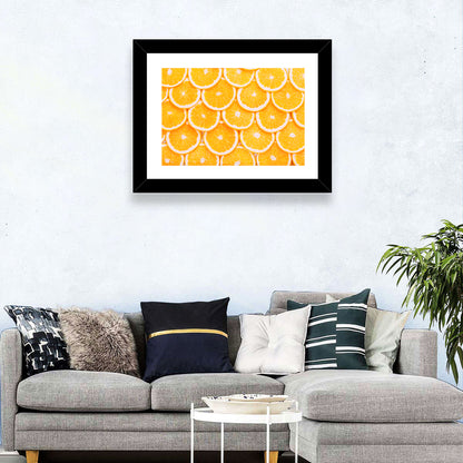 Orange Slice Grid Pattern Wall Art