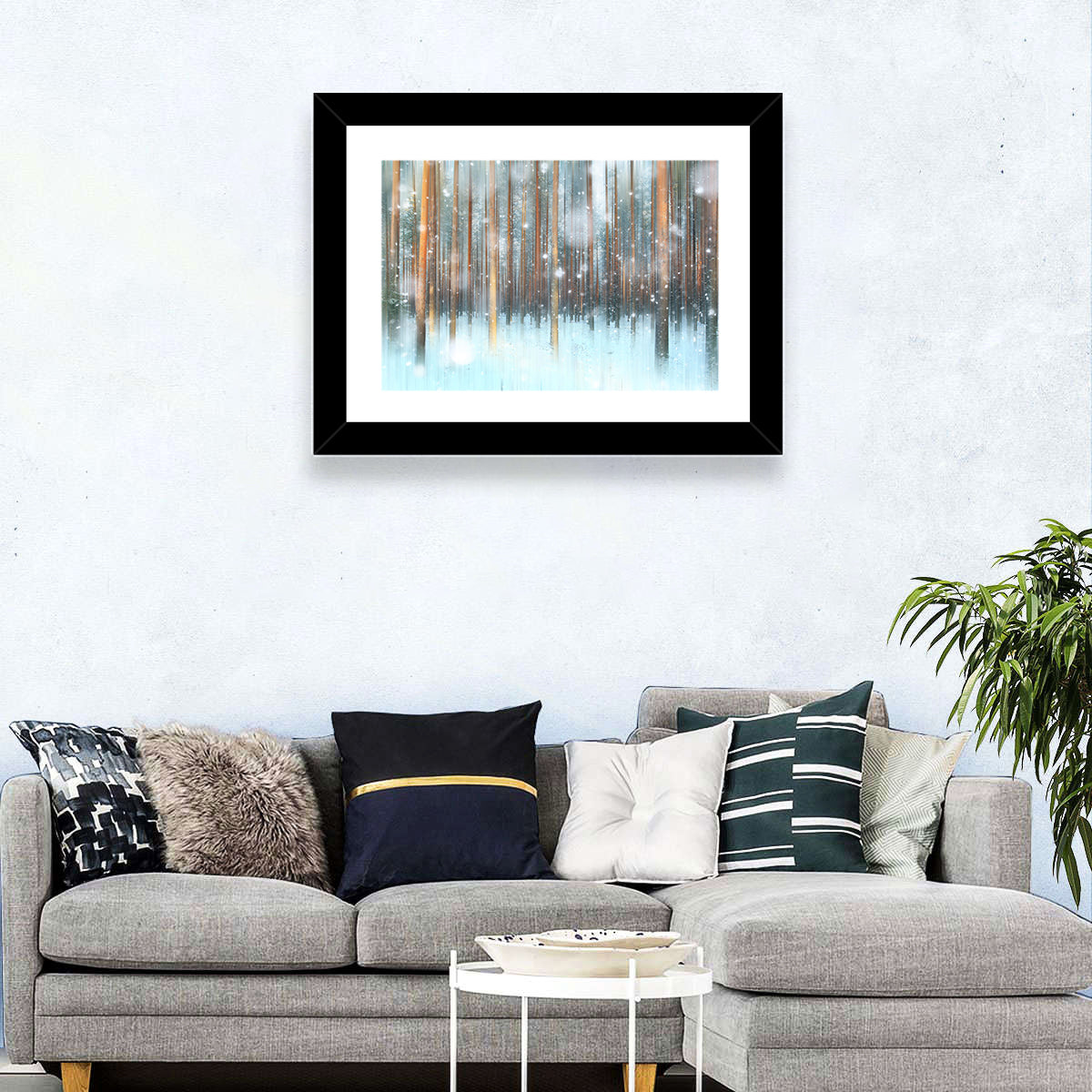 Ethereal Snowy Pine Forest Wall Art