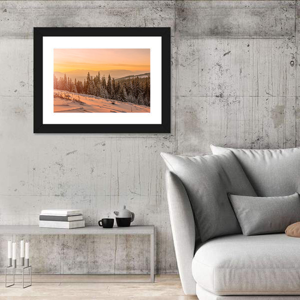 Hoverla Snowfield at Sunset Wall Art in a room, landscape