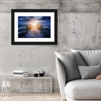 Sunlit Wooden Jetty at Dusk Wall Art