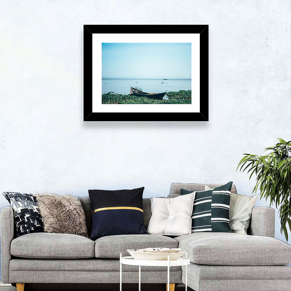 Red Ribbon Boat on Lake Victoria Wall Art