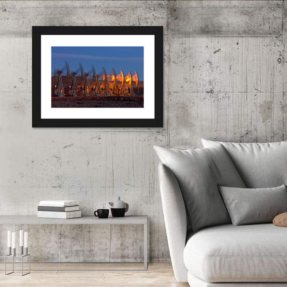 Oil Pump Jacks at Dusk Wall Art