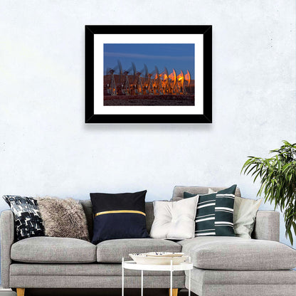 Oil Pump Jacks at Dusk Wall Art
