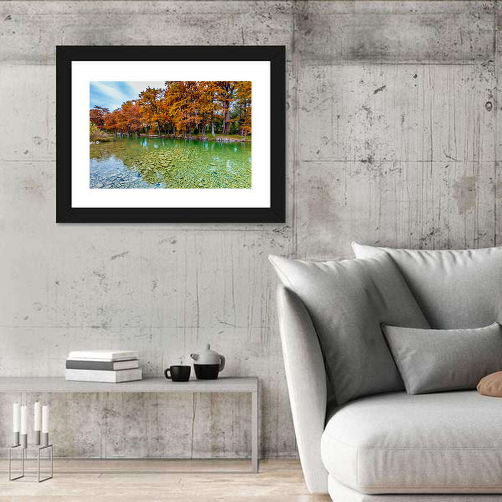 Frio River at Garner State Park Wall Art in a room, landscape