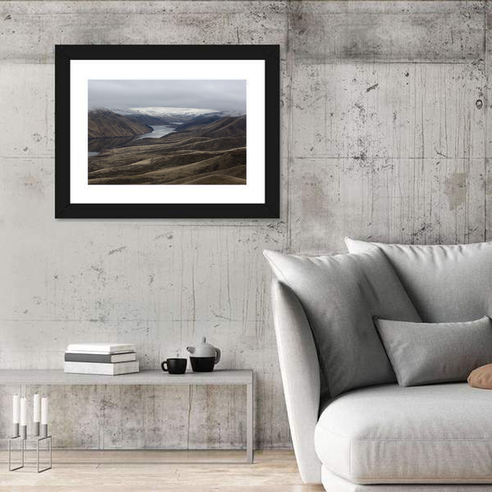 Snow-dusted Snake River Canyon Wall Art in a room, landscape