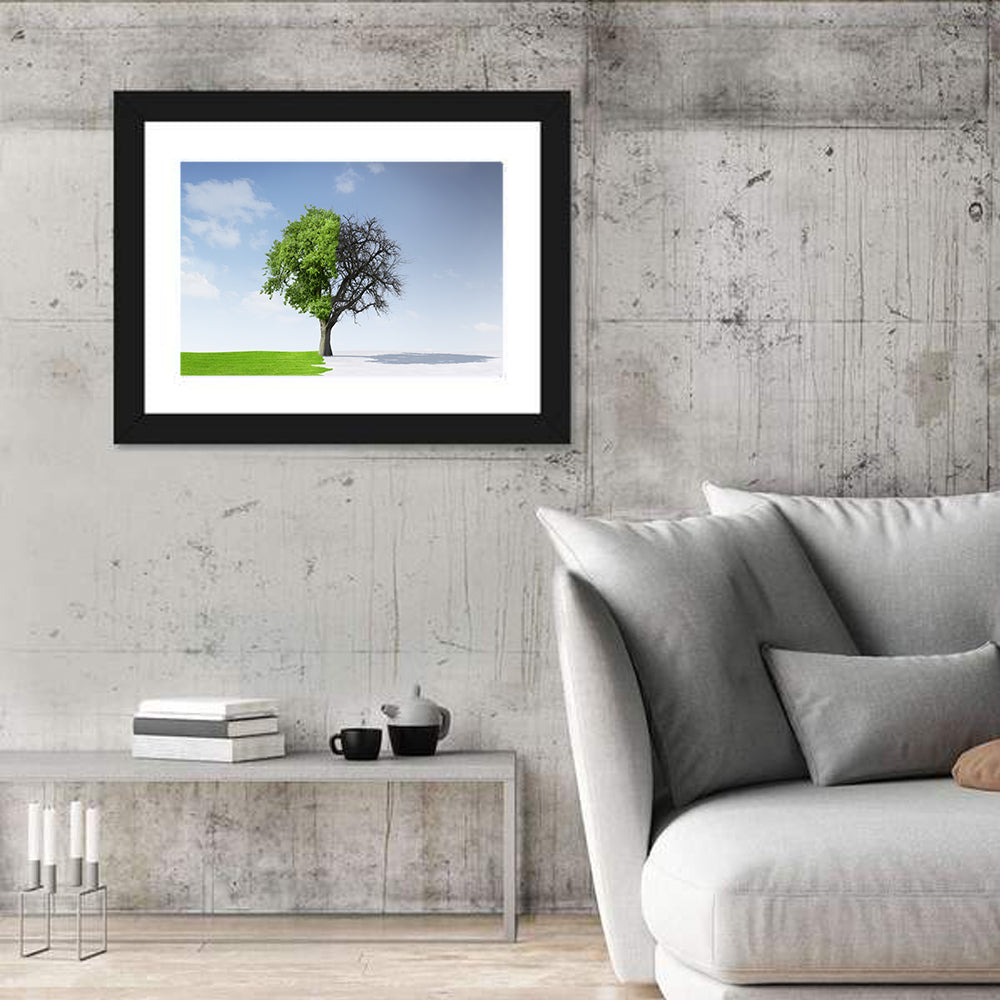 Split Seasons Tree Wall Art