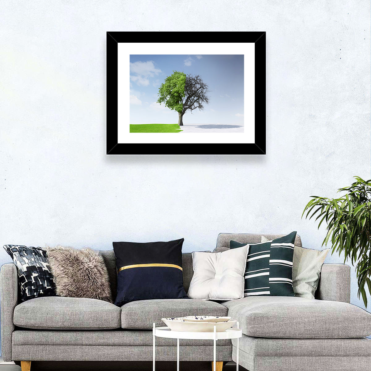 Split Seasons Tree Wall Art