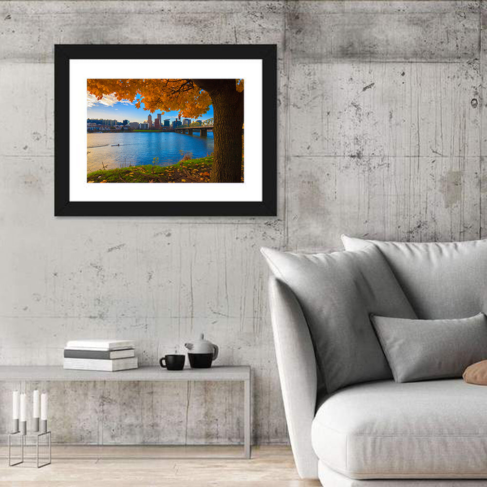 Willamette River at Golden Hour Wall Art