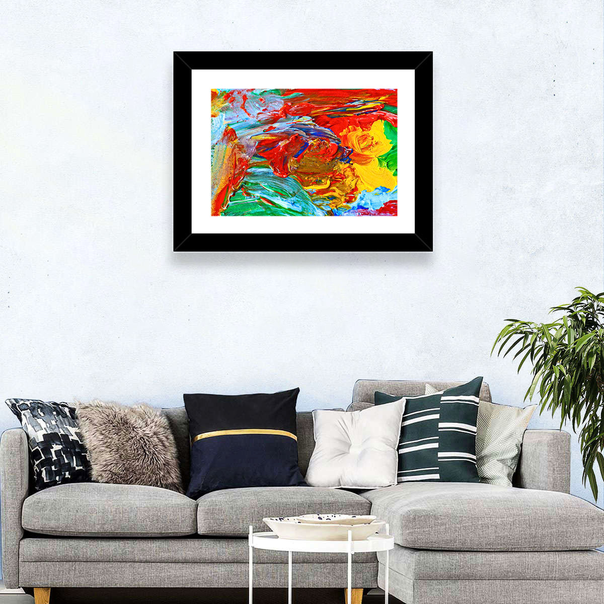 Palette Knife Color Study Wall Art in a room, landscape