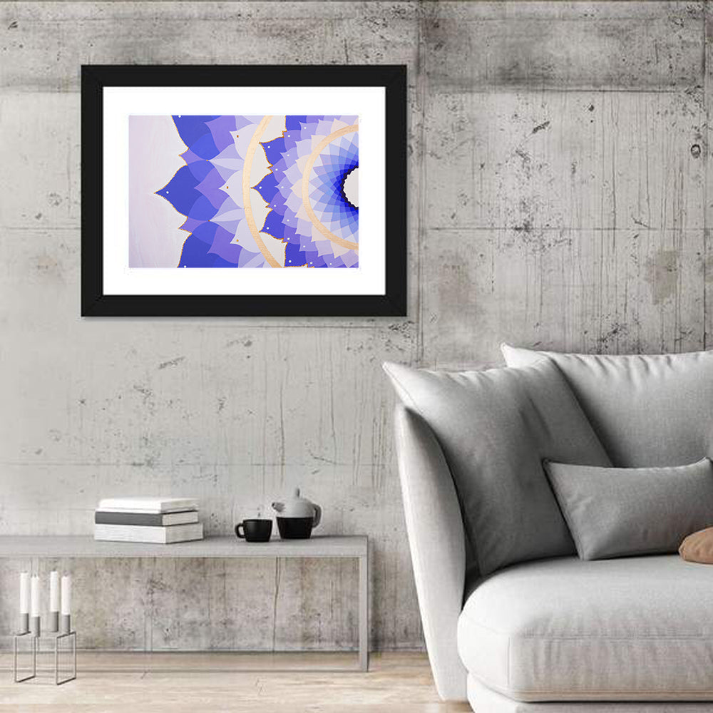Sahasrara Chakra Lotus Mandala Wall Art in a room, landscape