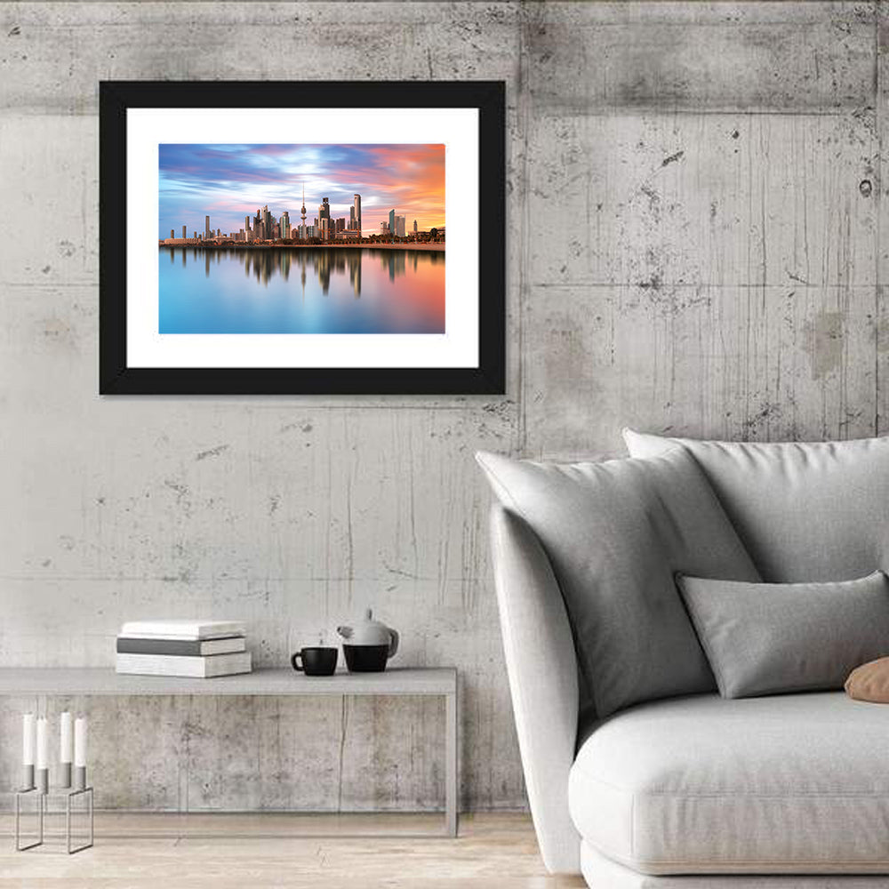 Kuwait City Skyline at Sunset Wall Art