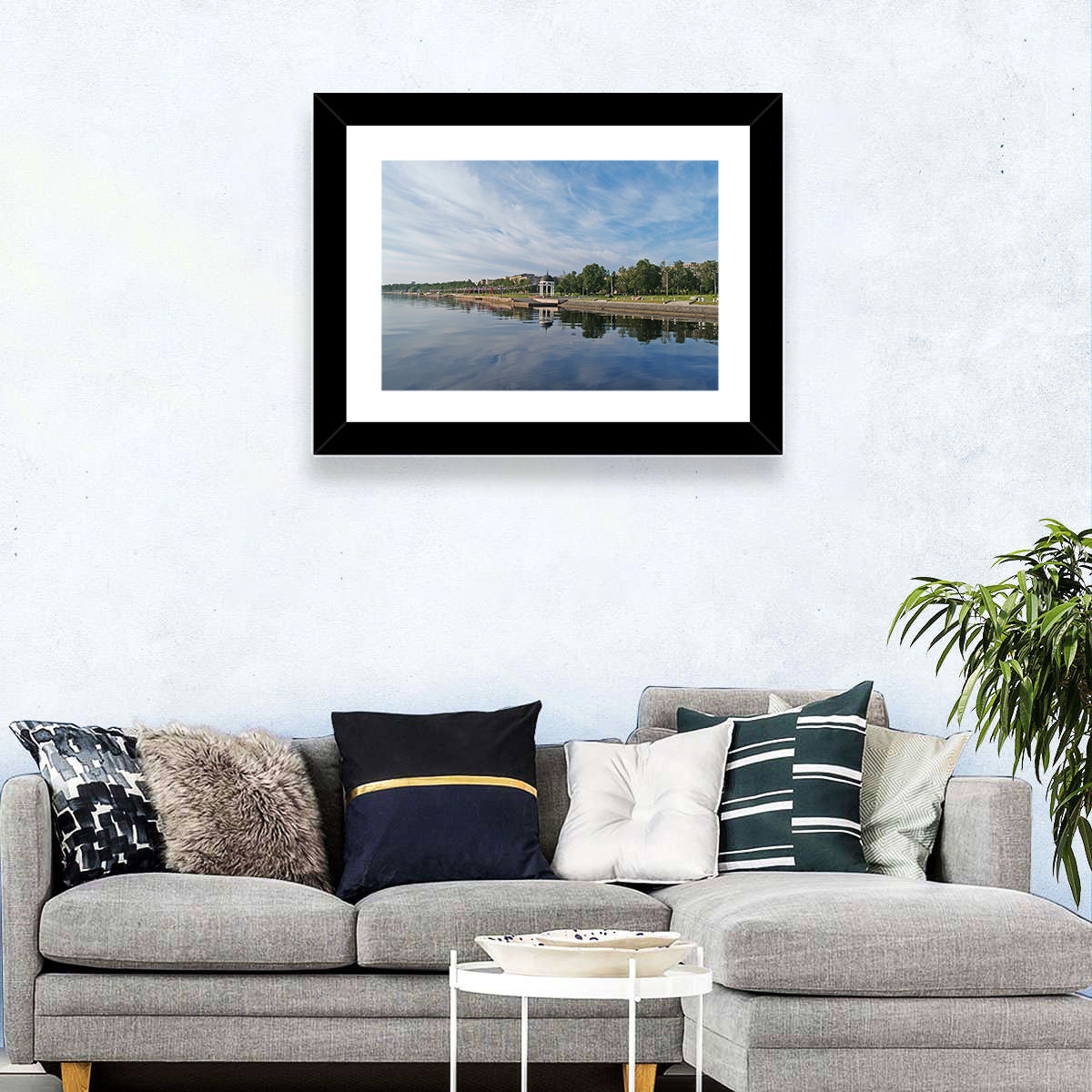 Lake Onega Promenade with Gazebo Wall Art