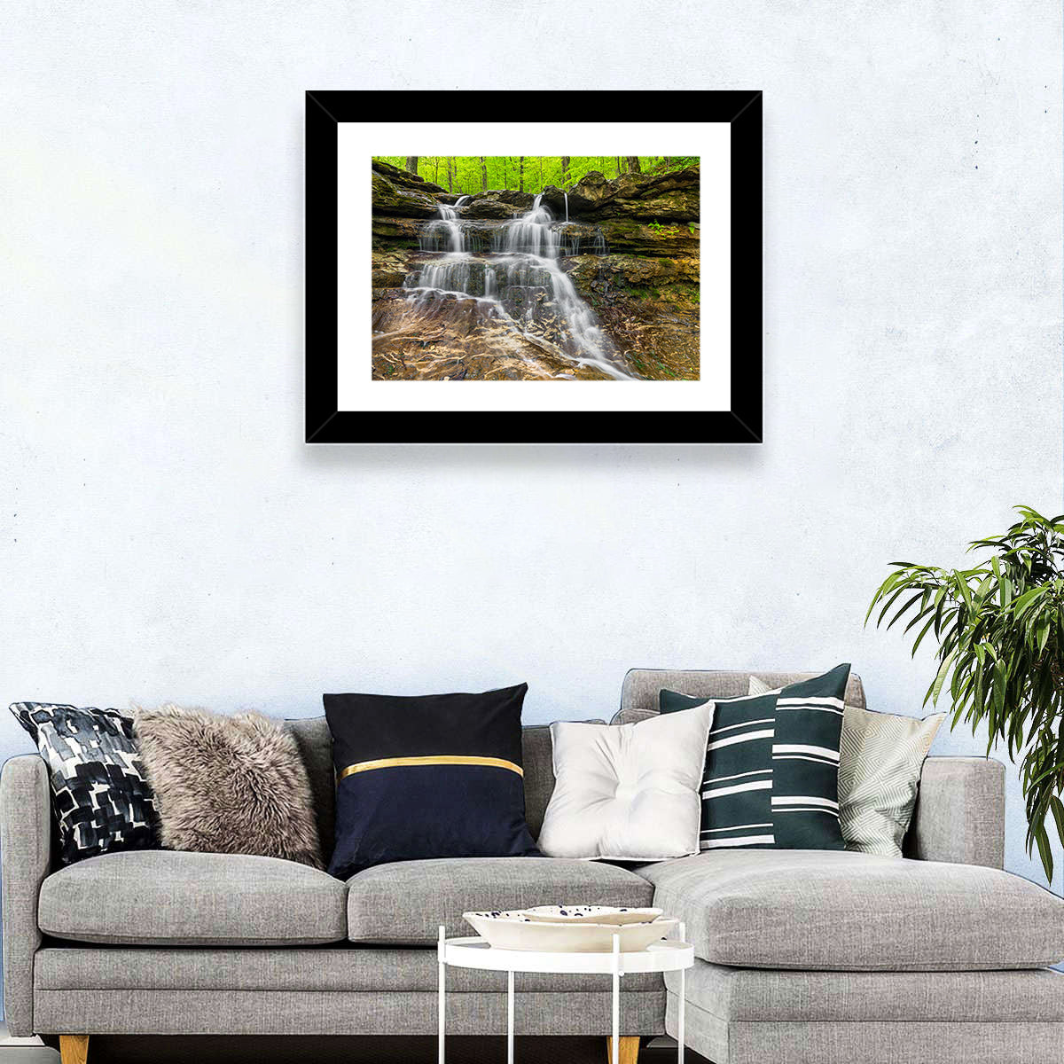 Mossy Ledge Waterfall Wall Art