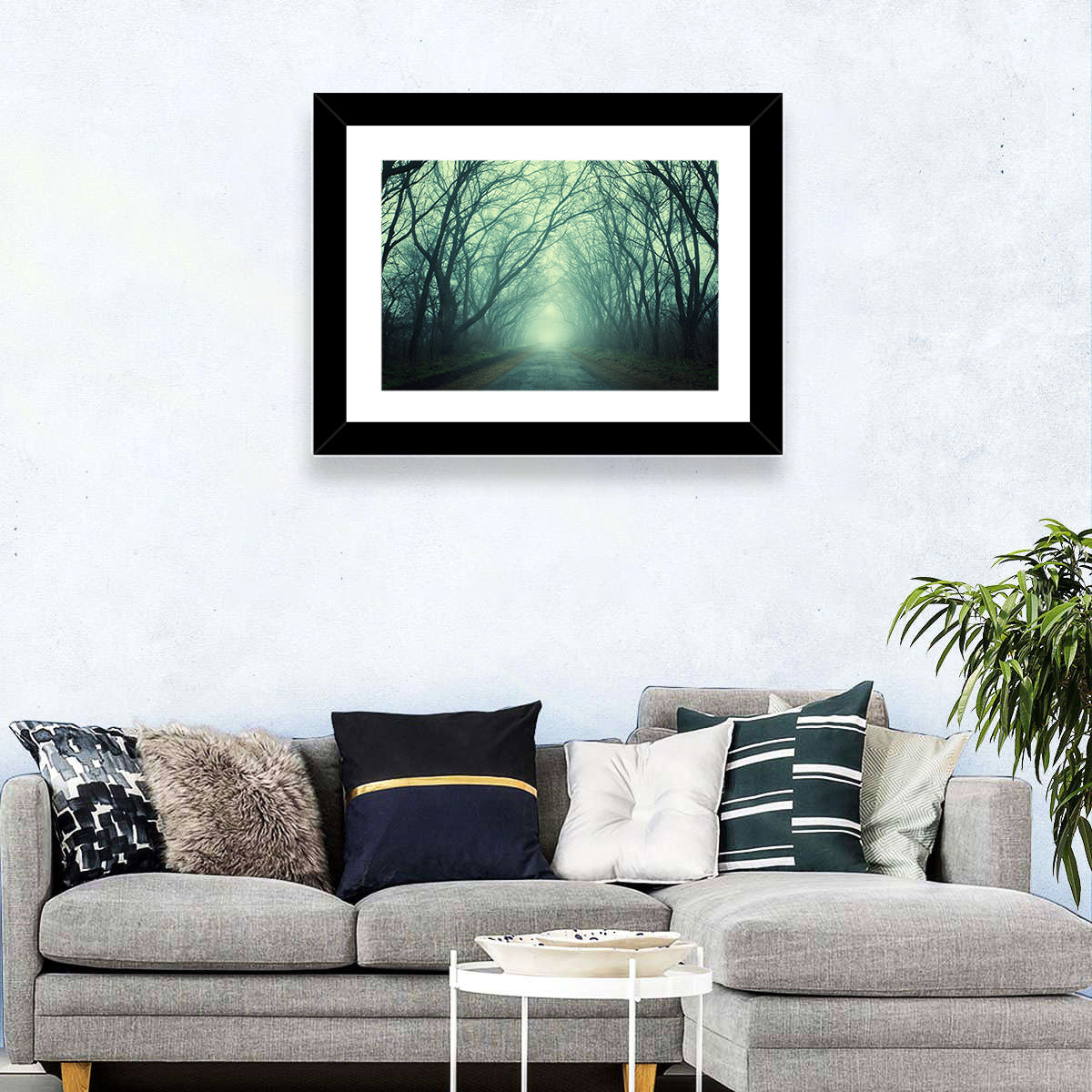 Foggy Forest Pathway Wall Art