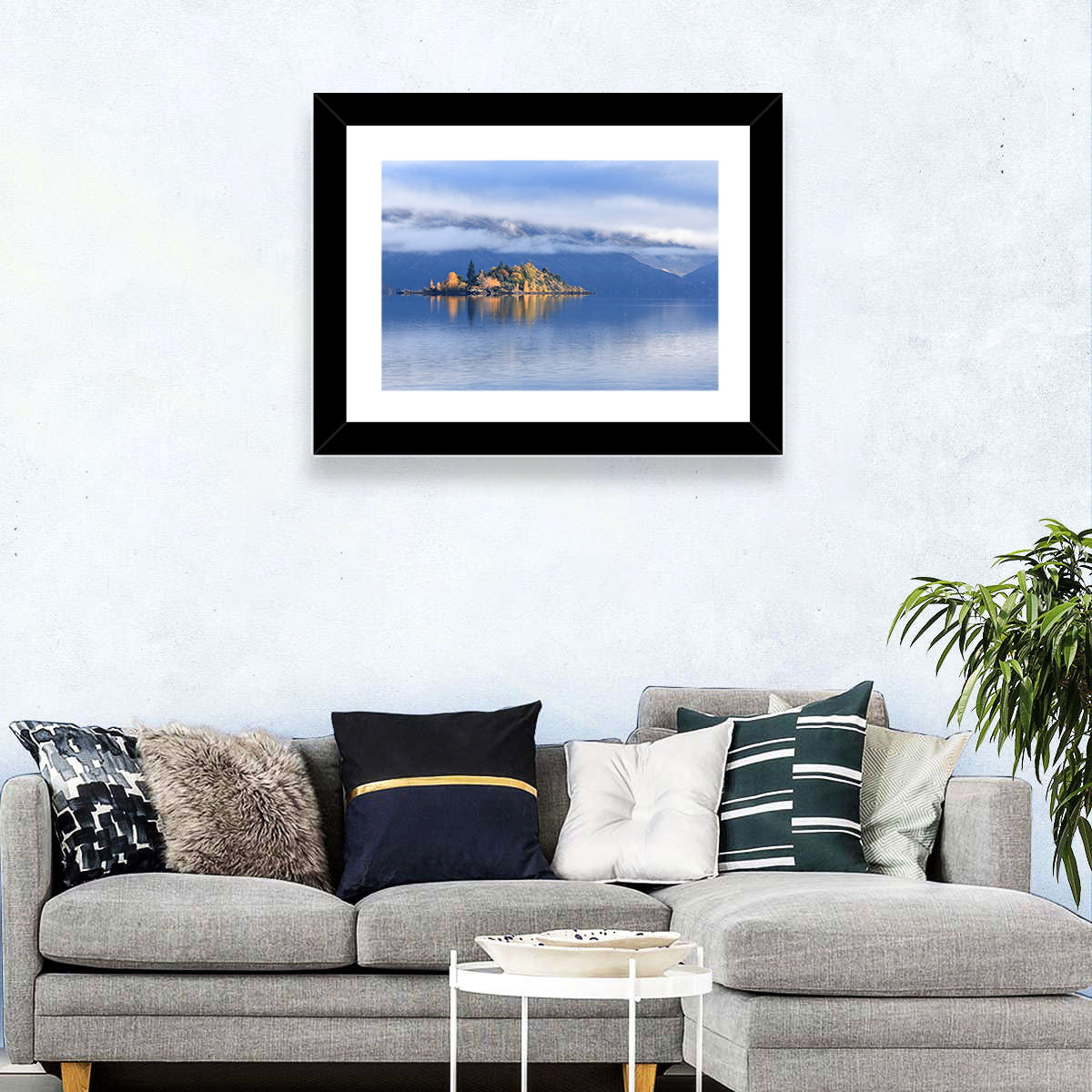 Misty Wanaka Island Reflection Wall Art