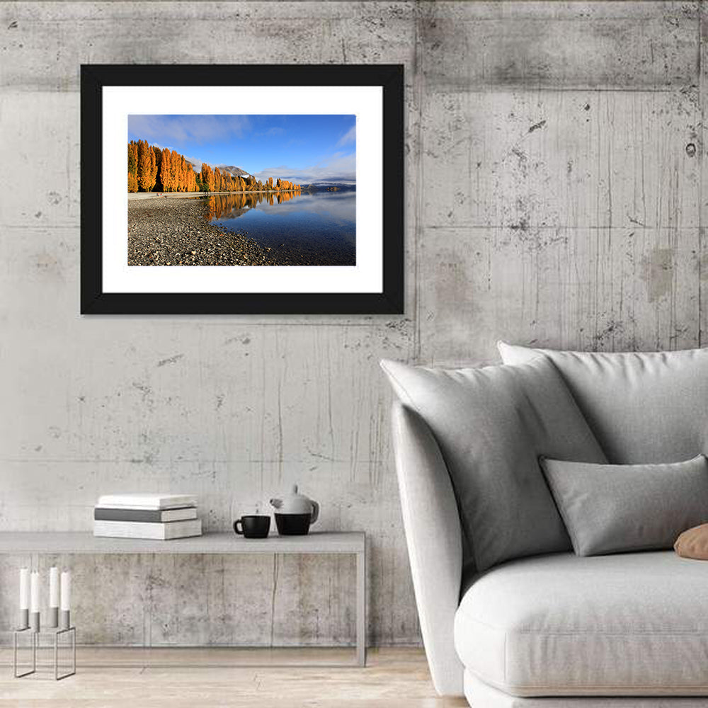 Lake Wanaka Golden Reflection Wall Art