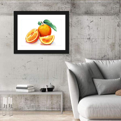 Watercolor Orange Still Life Wall Art