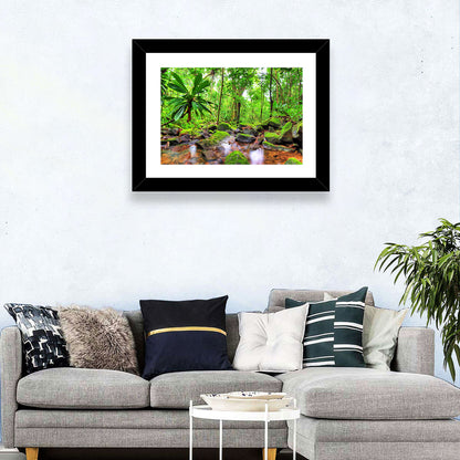 Mossy Rainforest Stream Wall Art