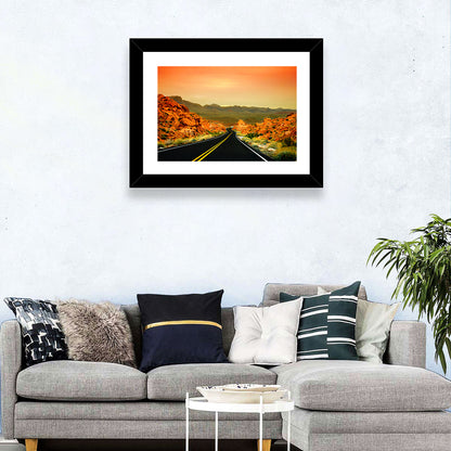 Valley of Fire Ii Road at Sunset Wall Art