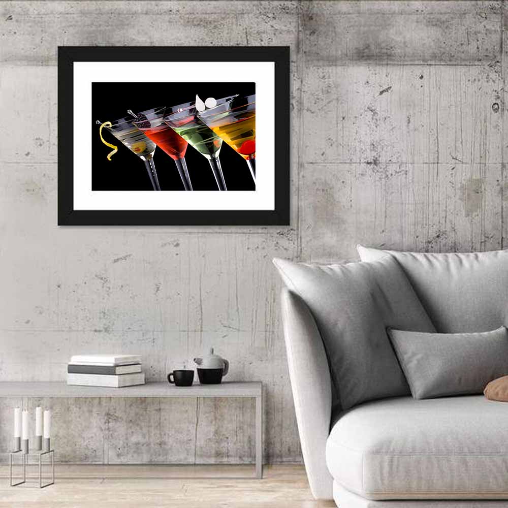 Classic Martini Cocktails Wall Art in a room, landscape