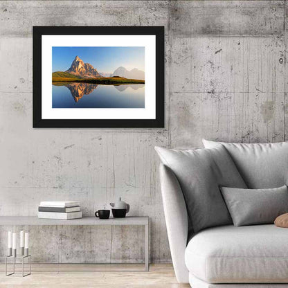 Dolomites Mountain Lake Reflection Wall Art