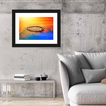 Sunset Rowboat from Above Wall Art