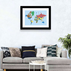 Colored World Map Wall Art