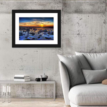 Sea Stones at Sunset Wall Art