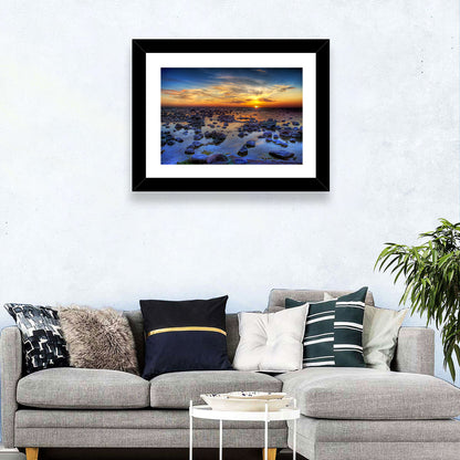 Sea Stones at Sunset Wall Art