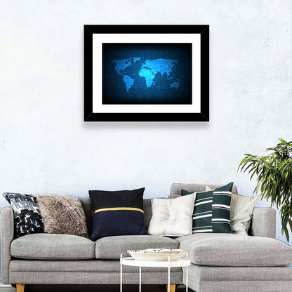 Digital World Map Wall Art