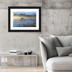 Misty Lake Fisherman Wall Art