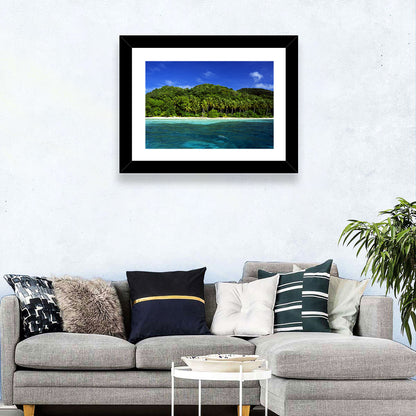Turquoise Tropical Island Scene Wall Art