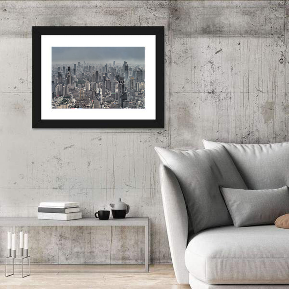 Shanghai Layered Skyline Wall Art