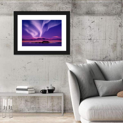 Northern Lights Over Island Wall Art