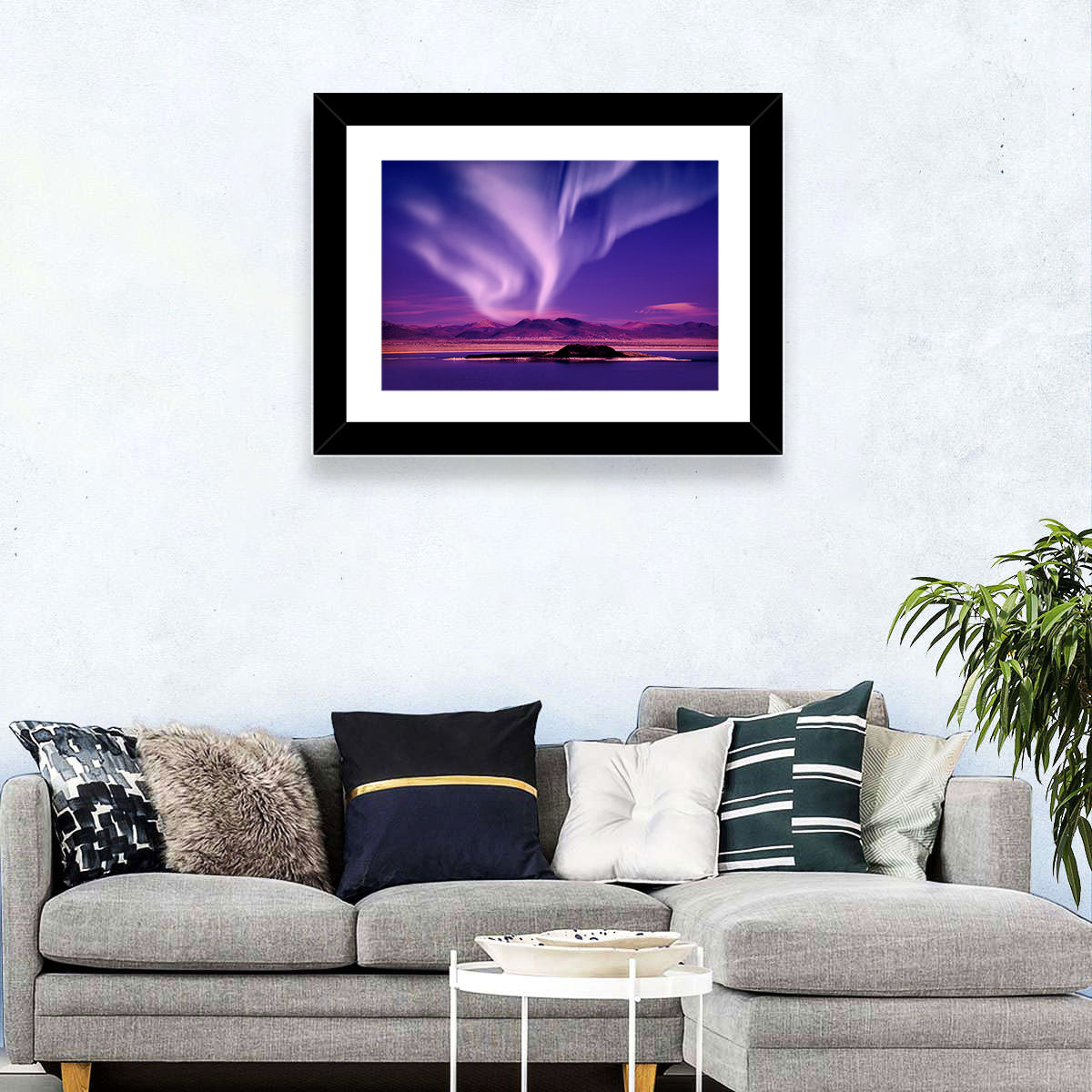 Northern Lights Over Island Wall Art