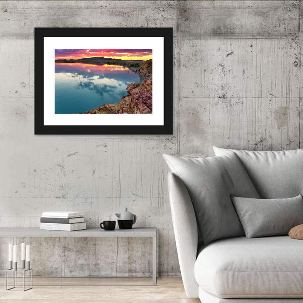 Lake Balkhash Sunset Reflection Wall Art