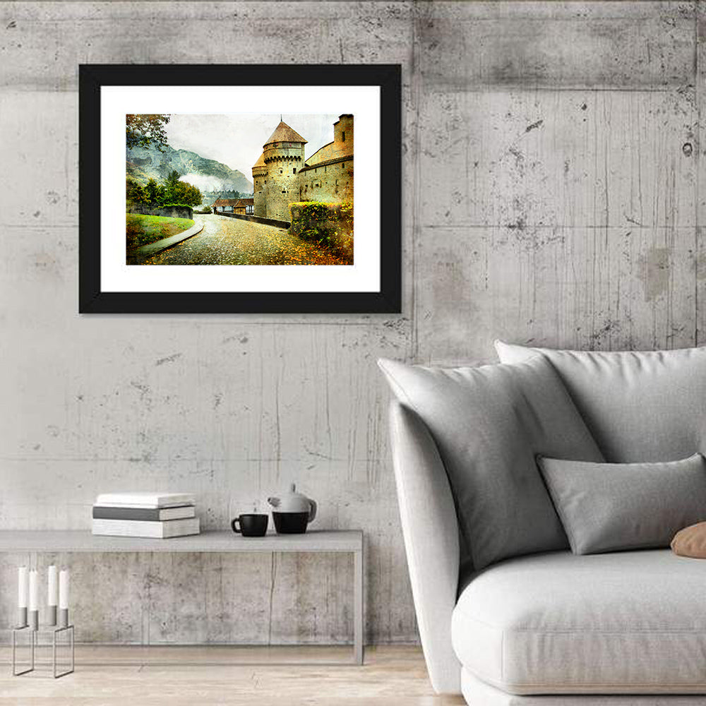 Autumn Approach to Chillon Castle Wall Art