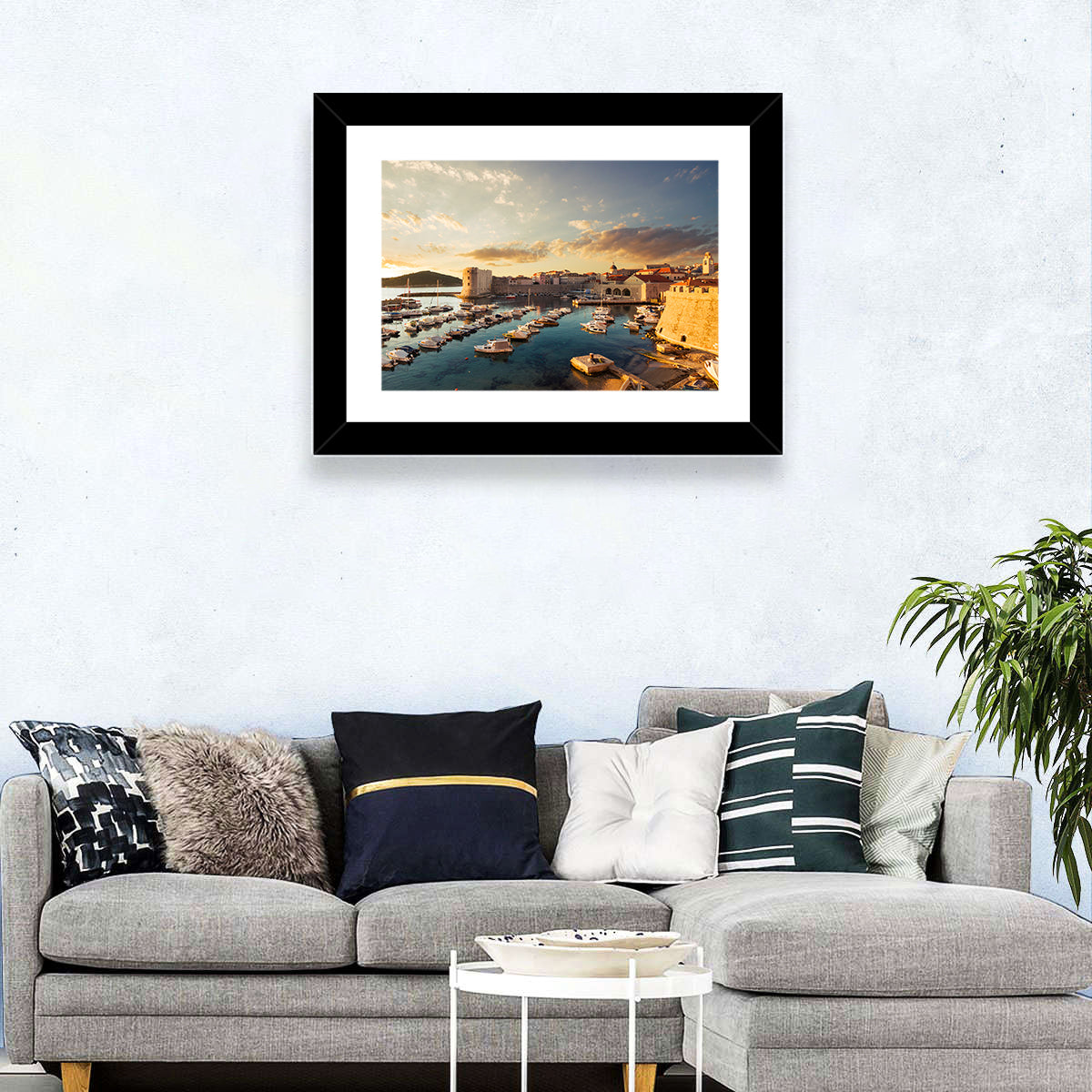 Dubrovnik Old Port at Golden Hour Wall Art