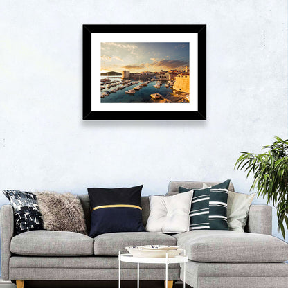 Dubrovnik Old Port at Golden Hour Wall Art