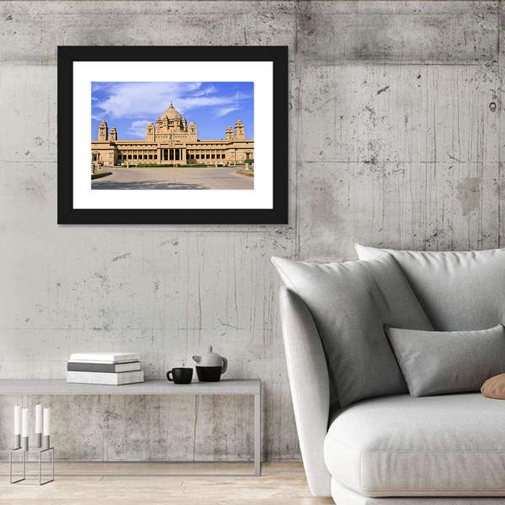 Umaid Bhawan Palace Under Clear Blue Sky Wall Art