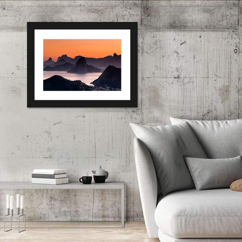 Sugarloaf and Corcovado at Sunset Wall Art