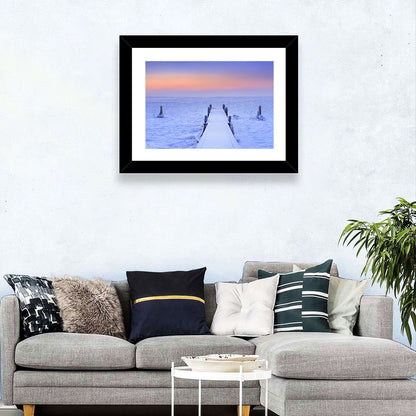Frosted Jetty at Sunrise Wall Art